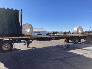 Maberry Trucking Trailer half curtain with load